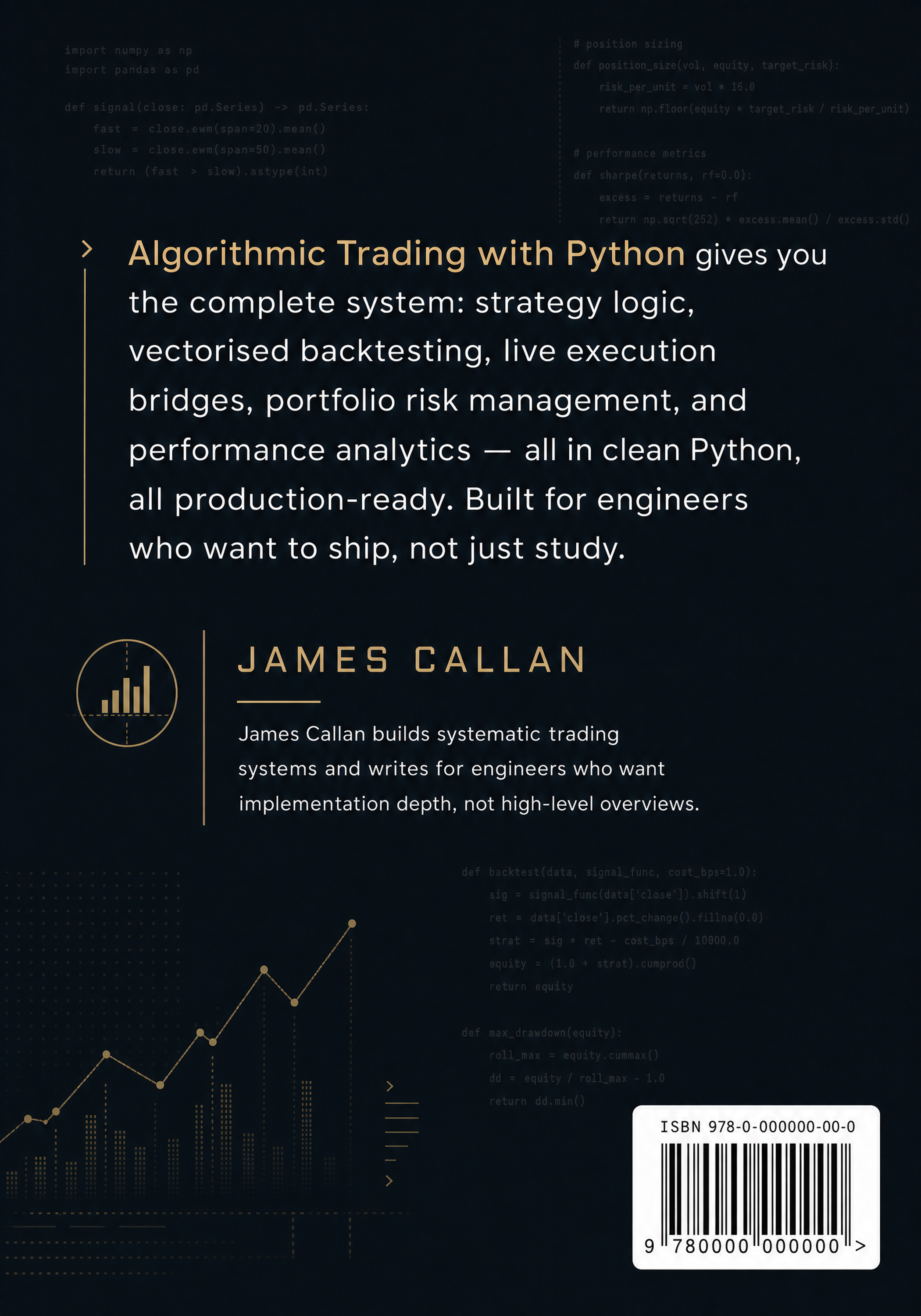 Algorithmic Trading with Python back cover