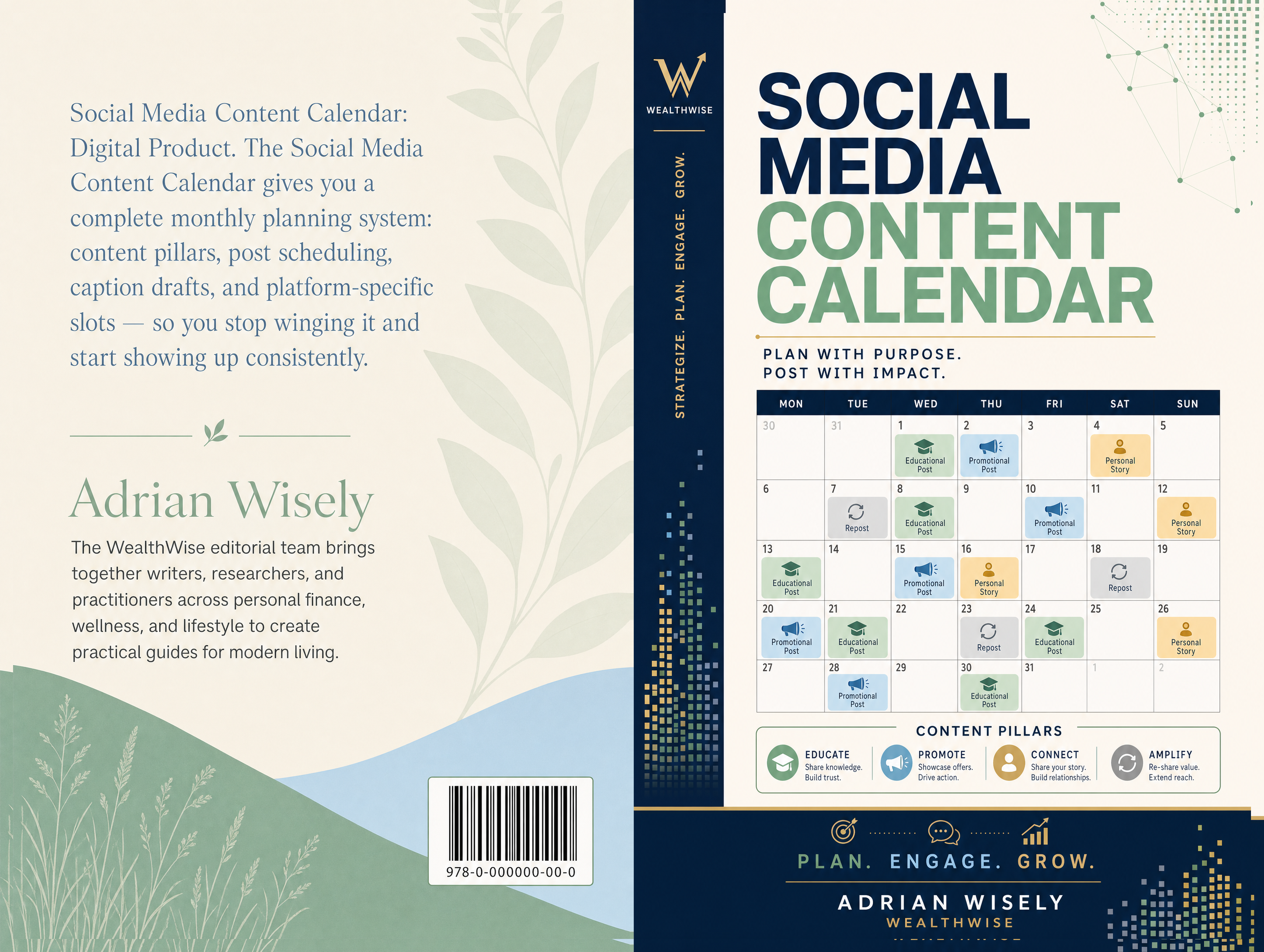 Social Media Content Calendar Full Wrap