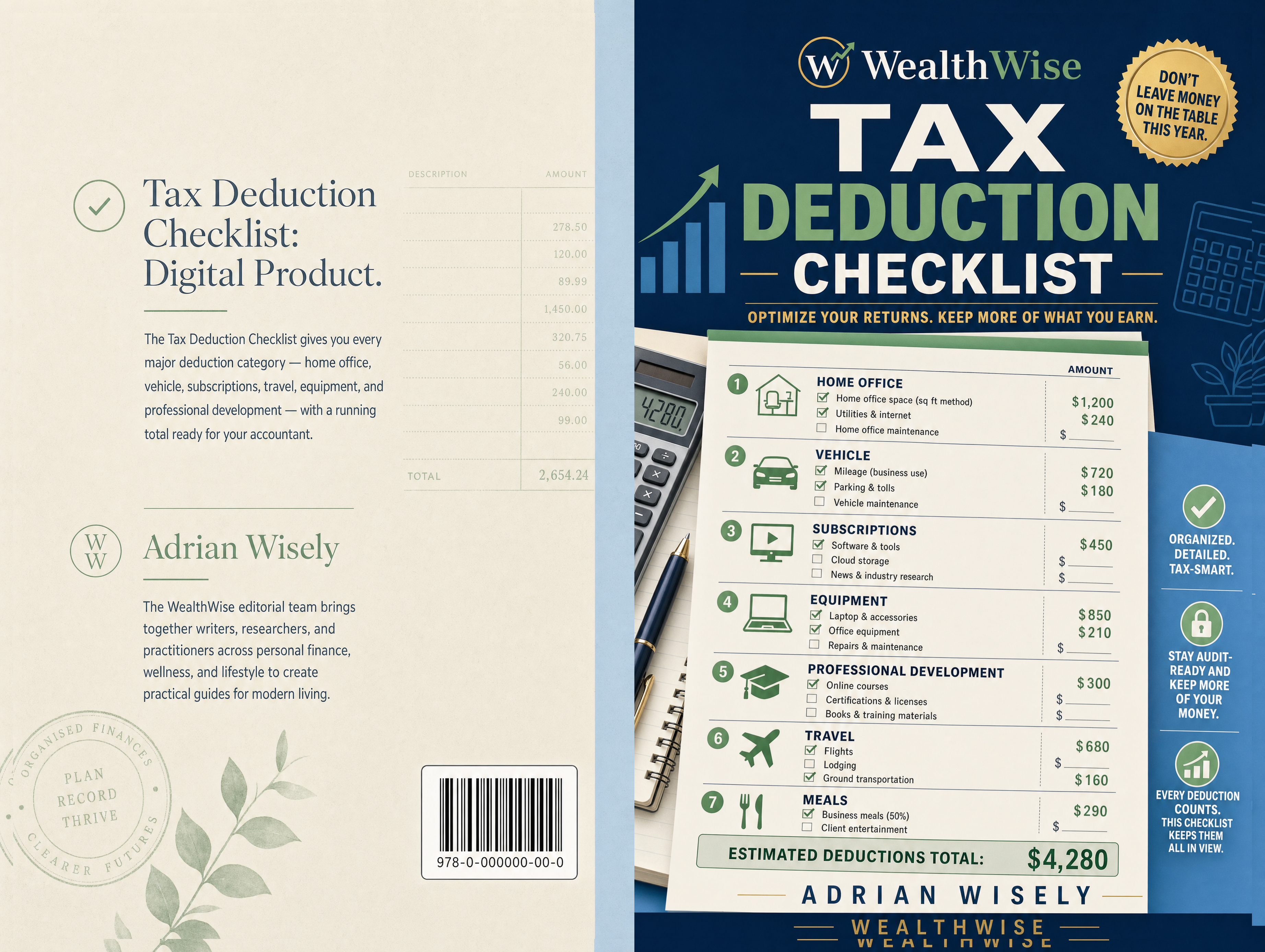 Tax Deduction Checklist Full Wrap